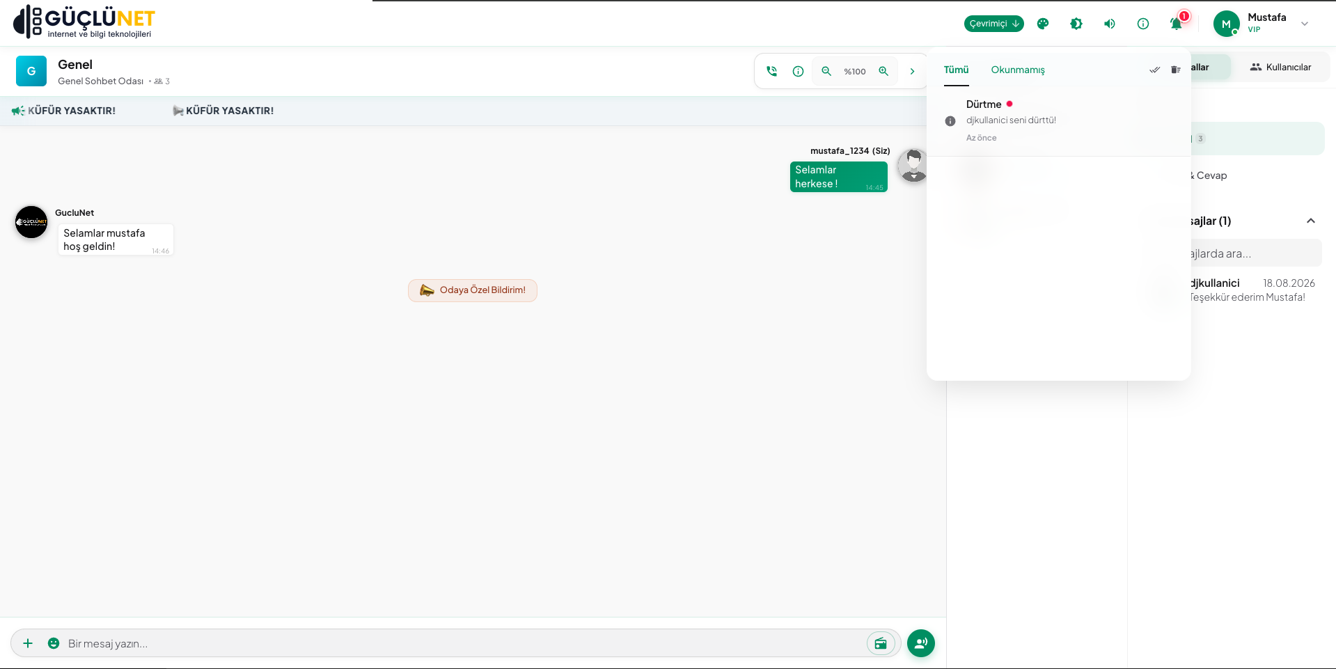 GChat Bildirim ve Dürtme Özelliği