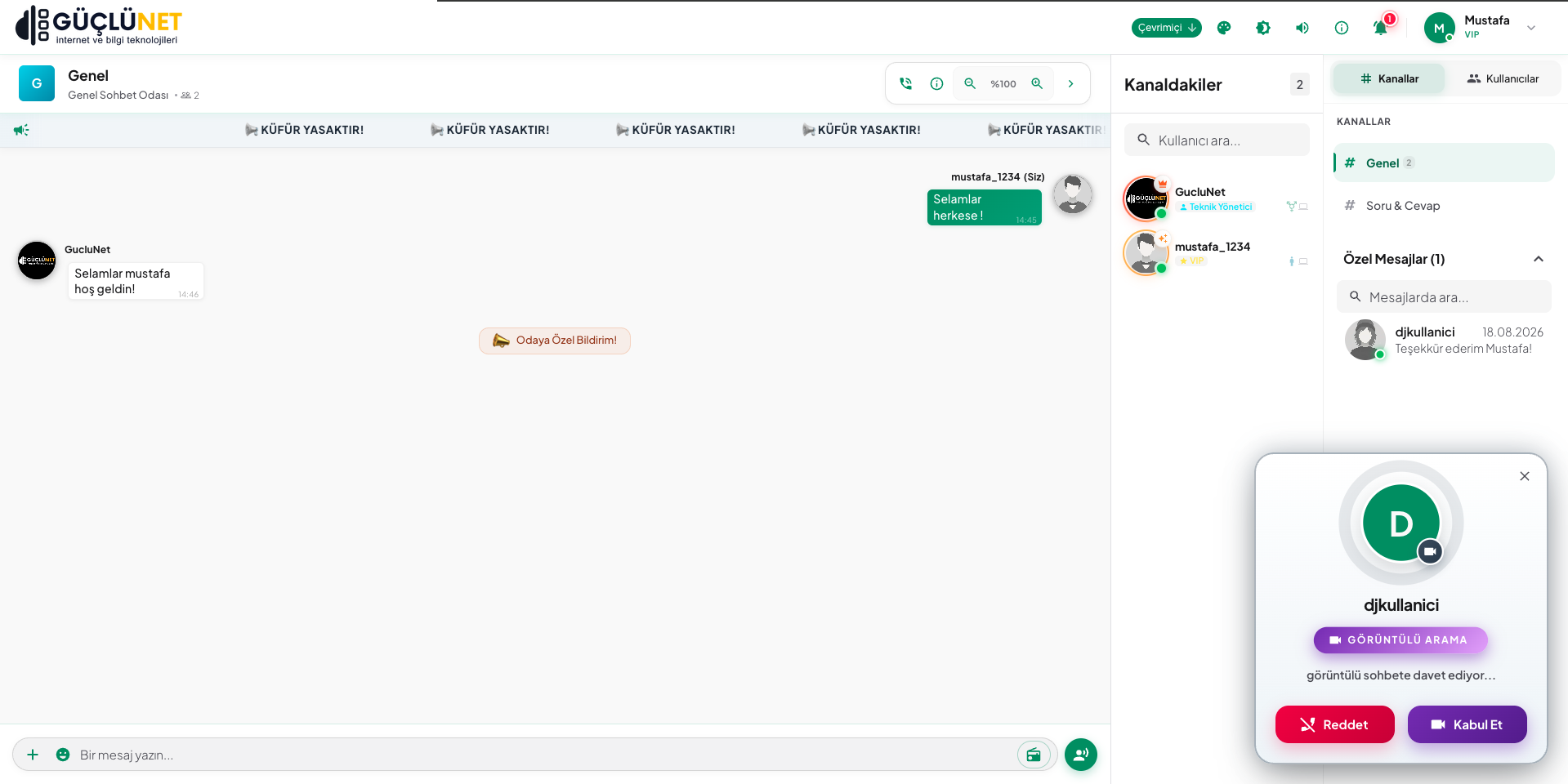 GChat Görüntülü Arama